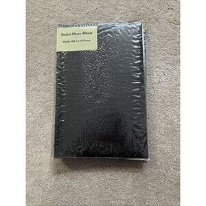 Thompson Photo Album Black Snake Skin 13x9 Holds 300 4x6 Photos NEW